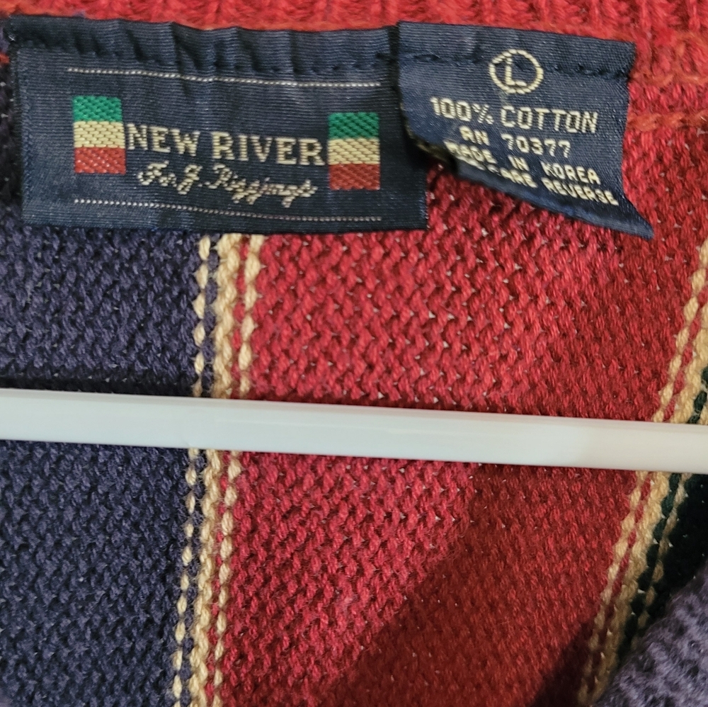 VTG Streetwear Mens  Rainbow Striped Color Block Knit Sweater Vest Grandpacore - Picture 2 of 4